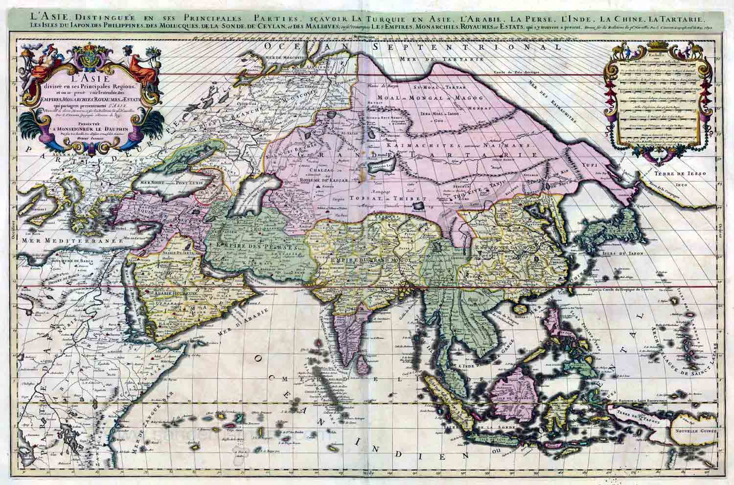 Франзцузская карта Азии, 1692